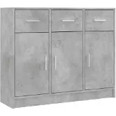 vidaXL Sideboard Betongrau 91x28x75 cm Holzwerkstoff