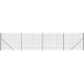 vidaXL Maschendrahtzaun mit Bodenflansch Anthrazit 1,4x10 m