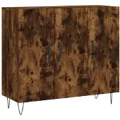 vidaXL Sideboard Räuchereiche 90x34x80 cm Holzwerkstoff