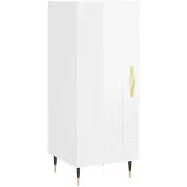 vidaXL Sideboard Hochglanz-Weiß 34,5x34x90 cm Holzwerkstoff