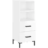 vidaXL Sideboard Hochglanz-Weiß 34,5x34x90 cm Holzwerkstoff