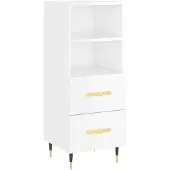 vidaXL Sideboard Hochglanz-Weiß 34,5x34x90 cm Holzwerkstoff