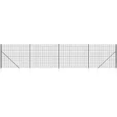 vidaXL Maschendrahtzaun mit Bodenhülsen Anthrazit 1,4x10 m