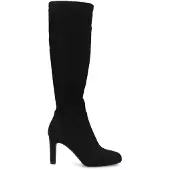 Manfield Schwarze Stretch-Stiefel mit Absatz | Größe 36