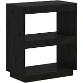 vidaXL Bücherregal Schwarz 60x35x71 cm Massivholz Kiefer 810863