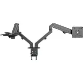 Vision VFM-DAD/4 - Befestigungskit - einstellbarer Arm - für 2 LCD-Displays oder LCD-Display und Notebook/Tablet - Aluminium, Stahl - mattschwarz