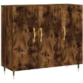 vidaXL Sideboard Räuchereiche 90x34x80 cm Holzwerkstoff