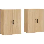 vidaXL Wandschränke 2 Stk. Sonoma-Eiche 69,5x34x90 cm