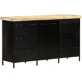 vidaXL Sideboard 140x38x76 cm Raues Mangoholz