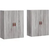 vidaXL Wandschränke 2 Stk. Grau Sonoma 69,5x34x90 cm