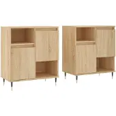 vidaXL Sideboards 2 Stk. Sonoma-Eiche Holzwerkstoff