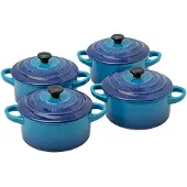 Le Creuset Les Céramiques 79212102200100 Mini Cocotteset/ Bräter, Azure 10 cm 0,25L