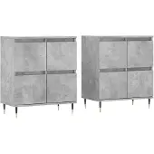 vidaXL Sideboards 2 Stk. Betongrau Holzwerkstoff