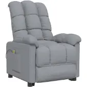 vidaXL Massagesessel Hellgrau Stoff