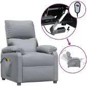 vidaXL Massagesessel Elektrisch Hellgrau Stoff