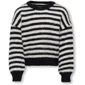 Kids Only Bluse - Strick - KogNewPiumo - Black/Reiherstreifen - - 11-12 Jahre (146-152) - Blusen