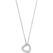 Ti sento Halsketten - 925er Sterlingsilber The Sparkling Heart - Gr. unisize - in Silber - für Damen