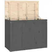 vidaXL Wäschetruhe Grau 88,5x44x66 cm Massivholz Kiefer,Farbe