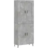 vidaXL Highboard Betongrau 69,5x34x180 cm Holzwerkstoff