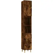 vidaXL Badschrank Räuchereiche 30x30x190 cm Holzwerkstoff