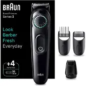 Braun BeardTrimmer 3 BT3421, Waschbar, Akku, Schwarz