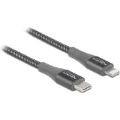 DeLOCK 86630, 0,5 m, Lightning, USB C, Männlich, Männlich, Grau