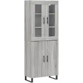 vidaXL Highboard Grau Sonoma 69,5x34x180 cm Holzwerkstoff
