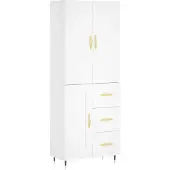 vidaXL Highboard Weiß 69,5x34x180 cm Holzwerkstoff