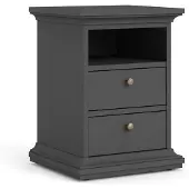 Hioshop ebuy24 Nachttisch Venedig Grau 44 x 40 cm | Gr.: onesize