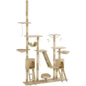vidaXL Katzen-Kratzbaum mit Sisal-Kratzsäulen 230 - 250 cm Beige
