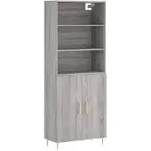vidaXL Highboard Grau Sonoma 69,5x34x180 cm Holzwerkstoff