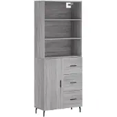 vidaXL Highboard Grau Sonoma 69,5x34x180 cm Holzwerkstoff