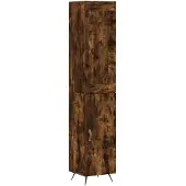 vidaXL Highboard Räuchereiche 34,5x34x180 cm Holzwerkstoff