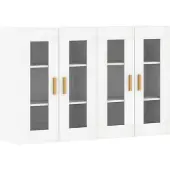 vidaXL Wandschränke 2 Stk. Weiß Holzwerkstoff