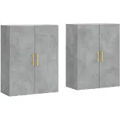 vidaXL Wandschränke 2 Stk. Betongrau 69,5x34x90 cm