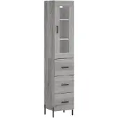 vidaXL Highboard Grau Sonoma 34,5x34x180 cm Holzwerkstoff