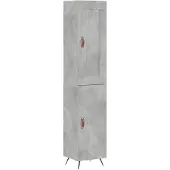 vidaXL Highboard Betongrau 34,5x34x180 cm Holzwerkstoff