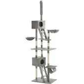 vidaXL Katzen-Kratzbaum Sisal 230 - 260 cm Grau