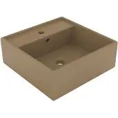 vidaXL Luxus-Waschbecken Überlauf Quadratisch Matt Creme 41x41 cm
