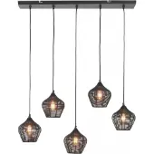 Light & Living - Hängeleuchte Alvaro - Schwarz - 5L Hängelampe - Esstischlampe - Wohnzimmerlampe - Schlafzimmerlampe - Wohnzimmer