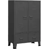 vidaXL Kleiderschrank Industrie-Stil Anthrazit 67x35x107 cm Stahl