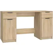 vidaXL Schreibtisch mit Beistellschrank Sonoma-Eiche Holzwerkstoff