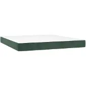 vidaXL Taschenfederkernmatratze Mittel Dunkelgrün 160x200x20 cm Samt