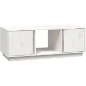 vidaXL Couchtisch Weiß 110x50x40 cm Massivholz Kiefer