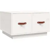 vidaXL Couchtisch Weiß 60x53x35 cm Massivholz Kiefer