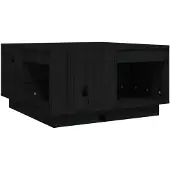 vidaXL Couchtisch Schwarz 60x61x32,5 cm Massivholz Kiefer
