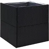 vidaXL - Pflanzgefäß - 80x80x80 - cm - Poly - Rattan - schwarz