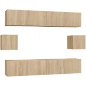 vidaXL 6-tlg. TV-Schrank-Set Sonoma-Eiche Holzwerkstoff