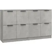 vidaXL Sideboards 2 Stk Betongrau 60x30x70 cm Holzwerkstoff