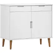 vidaXL Sideboard MOLDE Weiß 90x40x80 cm Massivholz Kiefer